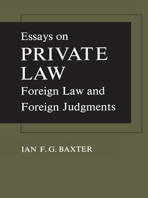 cover image of Essays on Private Law